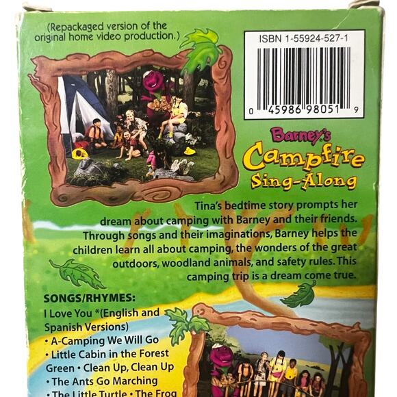 Vintage Barney's Campfire Sing-Along (VHS-1990) VHS Rare Edition ages 1-8 - Picture 3 of 6